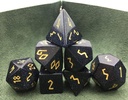Amatolo Stone Dice Set of 7 Handmade Gemstones Dices for DND RPGs ,Dungeons and Dragons Game Collection. (4-B4 Blue Sandstone)