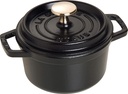 STAUB Cast Iron Roaster/Cocotte, Round, 14 cm, 0.8 L, Black