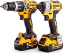 DEWALT DCK266P2T-GB XR Combi Drill and Impact Driver Brushless Kit in TSTAK Box, 1 W, 18 V, Yellow/Black