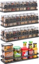 Scnvo Wall Mounted Spice Rack Organizer 4 Pack, Floating Shelves Storage for Pantry Cabinet Door, Sturdy Hanging Seasoning Organizer Jars Storage for Kitchen, Bathroom, , Black
