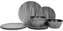 Plates and Bowls Set - 12pcs Melamine Dishes Dinnerware Set, Service for 4, Nonstick for kitchen,Outdoor/Indoor use,Wood Grain Pattern