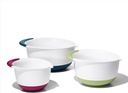 OXO Good Grips 3-Piece Mixing Bowl Set with Red/Green/Blue Handles