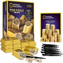 NATIONAL GEOGRAPHIC Fool S Dig Kit 12 Gold bar Dig Bricks with 2-3 Pyrite Specimens Inside, Party Activity with 12 Excavation Tool Sets, Great Stem Toy for Boys and Girls Or Party Favors