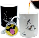 InGwest. Funny Coffee Mug with Friendly Dog and Tongue on Bottom. Heat Sensitive Mug, Color Changing Mug. Coffee Mug