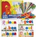 Max Fun Matching Letter See and Spelling Learning Toys Games for Kids Ages Girls Boys Wooden Kindergarten Preschool Educational Montessori 2-4 5 Year Old Toys Play Learn (36 Alphabet Cards 52 Letters)