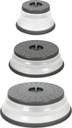 Tovolo 47006-200 Set of Three Collapsible Microwave, Lid for Reheating Food, Meal Prep Gadget, No Mess Folding Plate Cover Kitchen Tool, Set of 3, Charcoal, 3 Piece