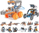 Hot Bee STEMÂ Toys 23-in-2 Solar Robot Kit,STEM Projects for Kids Ages 8-12, 421 Pcs DIY Engineering Kits Building Toy Science Experiment Set,Gifts for Boys Girls,DIY Assembly Kit with Solar Powered
