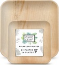 Chic Leaf Palm Leaf Plates Disposable Bamboo Plates Like 10 Inch and 7 Inch Square Party Pack (48 Pc) Compostable and Biodegradable - Better Than Plastic and Paper Plates