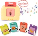 Artenjoyfine Flash Card Education Toys for Kids,Talking Preschool Children's Toys 112 Flash Cards Containing 224 Words and Pictures,Electronic Machines for Education as Birthday Gifts Ages 2-5 Yellow