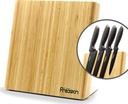 Kitchen Precision Magnetic Knife Holder - All Natural Bamboo Knife Block for Kitchen Counter - Universal Wooden Storage Stand for Small and Large Knives with Neodymium Magnets for Kitchen Storage and Organisation