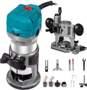 FlowerW Wood Trimmer, Electric Hand Trimmer Wood Laminator Router Tool 710W Compact Precision Plunge Router 220V Woodworking Power Tool, Soft Start and 6 Variable Speeds Functions