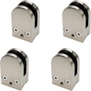 4 Pack Glass Clamp for 5/16\\\"-1/2\\\" Thick Shower Glass Clamp Silve （54Mm X 32Mm)