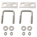 2Pcs Stainless Steel Right-Angle Bolts U-Shaped Square Clamp Screw Damper Silver (M6X30X46)