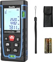 Laser Measure, Bauihr 165Ft Laser Distance Meter, Portable Laser Measurement Tool with 2 Bubble Levels, Large Backlit LCD Display, Allowing Pythagorean Mode, Measuring Distance/Area/Volume, IP54
