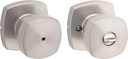 Kwikset Arroyo Knob Interior Privacy Door Knob with Lock, Door Handle for Bathroom and Bedroom, Satin Nickel Keyless Turn Lock Doorknob, with Microban Protection