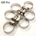 100 Pcs Adjustable Stainless Steel Fuel Line Hose Clamps 3/4-1 Inch Worm Drive Hose Clamps Kit for Plumbing Automotive Mechanical Applications