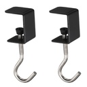 Uxcell 2Pcs Desk Hook Clamp 0.2"-1.4" Clamping Range for Backpack Table Purse, Black