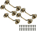 PATIKIL 4 Inch Hook Eye Latch, 5 Pack Carbon Steel Privacy Hook and Eye Latch Gate Latch Lock for Window Sliding Door Barn Door, Bronze