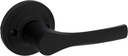 Kwikset Henley Entry Door Handle with Lock and Key, Secure Keyed Reversible Lever Exterior, for Front Entrance and Bedrooms, Matte Black, Pick Resistant Smartkey Rekey Security and Microban