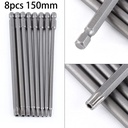 8Pcs 1/4 Inch Hex Magnetic Torx Screwdriver Bit Set Hand Tool 150MM Extra Long