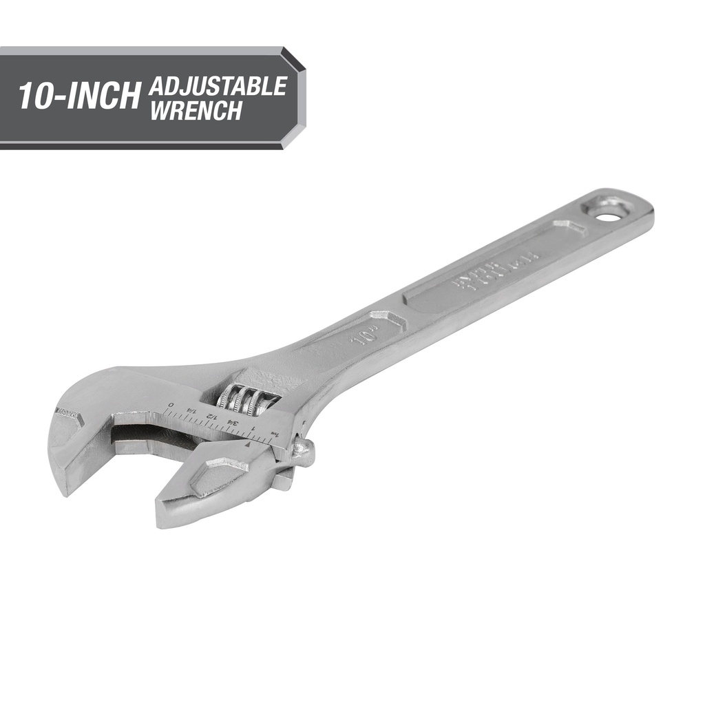 Hyper Tough 10-Inch Adjustable Wrench - Durable Steel Tool