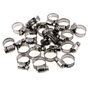 Unique Bargains 20 Pieces Stainless Steel 9-16Mm Hoop Ring Adjustable Hose Clamps