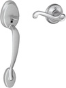 Schlage FE285 PLY 626 FLA RH Plymouth Trim Lower Half Front Entry Handleset with Flair Right Hand Lever, Satin Chrome