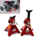 Classic Red 6Ton (13000 Lbs) Steel Jack Stands for Toy Car Capacity, Adjustable Steel Car Lifting 2PC, Suitable for 1/10 RC4WD D90 SCX10 Rock Crawler RC Car.