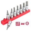 Hyper Tough 9-Piece 3/8-In Drive Standard SAE Sockets, Hex Bit Set