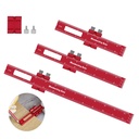 Woodworking Ruler Precision Slide Pocket Ruler, Wood Working Square Slide Rule Scribing Ruler, Metric and Inch, Machinist Engineer Ruler 6,8,12Inch, 3Pcs (Red)