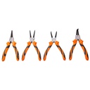 SKYSHALO Snap Ring Pliers Set, 4-Piece 0.07" Tip Diameter, High Carbon Steel Straight and Bent Jaw, Heavy Duty Internal and External Circlip Pliers Kit, with Portable Tool Bag