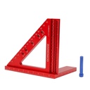 Carpenter Square Hole Position Scribing Ruler 4 X 5 Inch 3D Woodworking Square Multi Angle Measuring Ruler with Quick Angle Pin 0-90 Degree Protractor Layout Measuring Tool Red