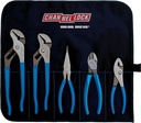 TOOL ROLL-3 5 Piece Pliers Set|Fast Release Handy Vinyl Pouch Features Long Nose,Diagonal Cutter,Slip Joint,And Tongue and (2) Pliers|Forged from High Carbon Steel|Made in The