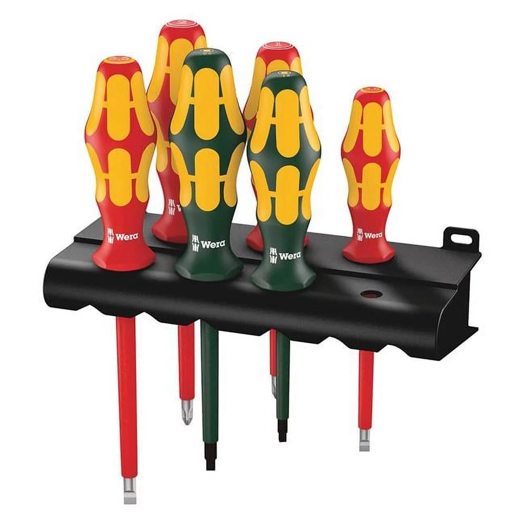 Wera 6 Piece Insulated Screwdriver Rack Set - Laser Etched