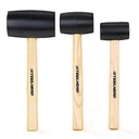 STEELHEAD 3-Piece Wood Handle Rubber Mallet Set | 8Oz, 16Oz & 32Oz Mallets | Lightweight & Durable, Strike-Minimizing Handles