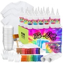 Craftbud DIY Tie Dye Kit for Kids, Adults, Large Groups - Includes 3 Unisex Kid T-Shirts – Small, Medium, & Large, 18 Colors, Guide Book