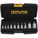 LEXIVON Xzn Triple Square Spline Bit Socket Set, Premium S2 Alloy Steel , 10-Piece European Style M4 - M18 Set , Enhanced Storage Case (Lx-145)