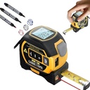 Generic 3-In-1 Infrared Laser Tape Measuring, Digital Tape Measure with Laser, Laser Measuring Tape, Laser Measuring Tool, Retractable Electric Tape Measure with Led Display (Yellow 60M(196Ft))