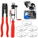 12 Pcs CV Boot Clamps Pliers Kit, Car Banding Tool Kit with 10 CV Boot Clamps & 2 Ear Boot Tie Pliers, CV Joint Band Tools Repair Accessories for Car ATV UTV Axle Boots
