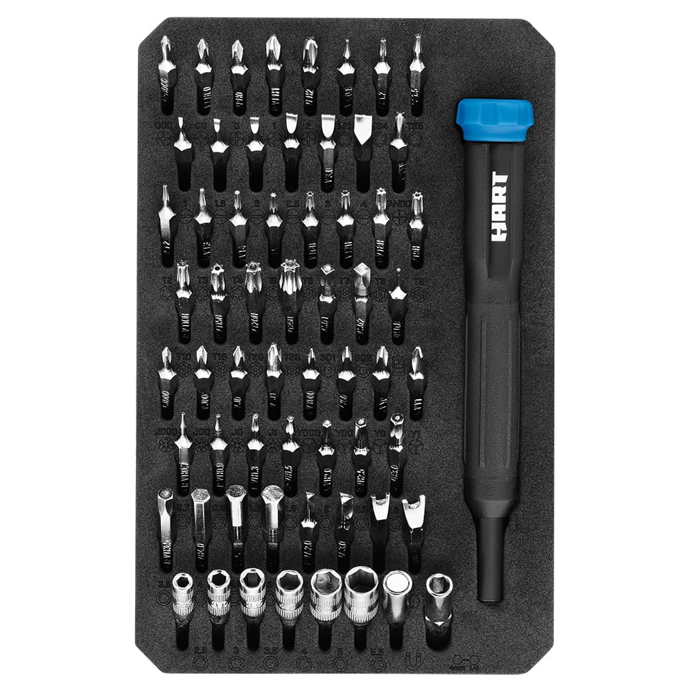 HART 61 Piece Precision Screwdriver Set for Electronics & Gadgets