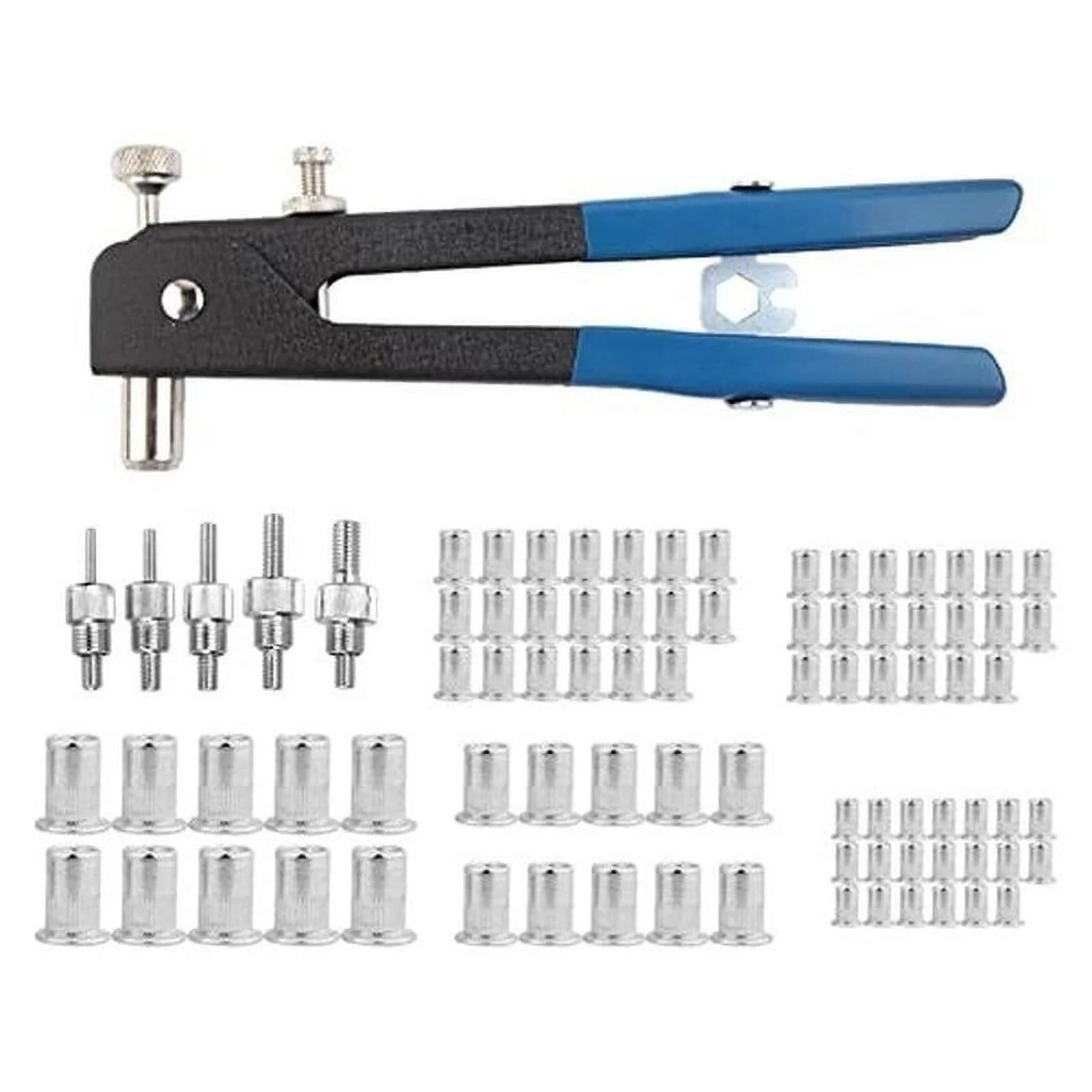 86 Pcs Rivet Nut Tool Kit - Hand Riveter Set with M3 to M8 Nuts
