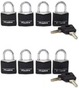 Master Lock 131Q 1-3/16" Wide Weatherproof Solid Body Padlock; 8-Pack