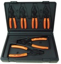 6-Piece Fixed Tip Combination Internal/External Snap Ring Pliers Set, Black, One Size