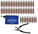50 Each C1/8 Cleco Fasteners with Cleco Pliers & Pouch- Made in USA