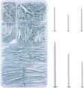 KURUI 700Pcs Hardware Nails for Hanging Pictures Assorted Kit, up to 2"-Long Picture Hanging Nails for Wall Drywall Wood, Finish Nails Assortment Kit, 640 Frame Nails and 60 Small Finishing Nails