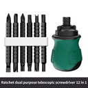 Telescopic Dual Purpose Ratchet Screwdriver Set 13 in 1 Short Handle Cross Groove Drill Small Chrome Vanadium Steel Repair Tools
