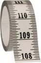 Made in USA 12 Ft. Long X 1-1/4" Wide, 1/16" Graduation, Clear, Mylar Adhesive Tape Measure Reads Bottom to Top, Vertical Rules