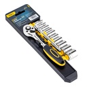 Deli 12-Piece 1/4" Drive Socket Set,Metric Ratchet Socket Wrench Set,With 10 Sockets 5-14Mm and 2 Way Quick Released Ratchet Handle and Extension Bar