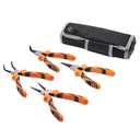 BENTISM Snap Ring Pliers Set, 4-Piece 0.07" Tip Diameter, High Carbon Steel Straight and Bent Jaw, Heavy Duty Internal and External Circlip Pliers Kit, with Portable Tool Bag