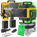 Alloyman 16 Lines Laser Level, Self Leveling 4X360° Green Laser Level with 2Pcs Rechargeable Lithium Batteries/Wall Mount/Remote Control for Indoor and Outdoor Building Renovation Work